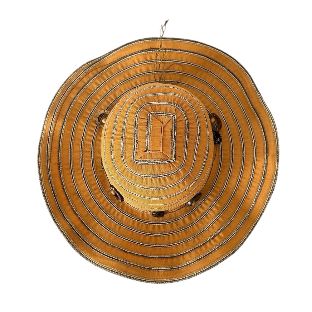San Diego Hat Company Wide-Brim Ribbon Sun Hat Packable Orange & Brown One Size - Picture 4 of 7